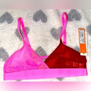NWT pink & red bralette.
